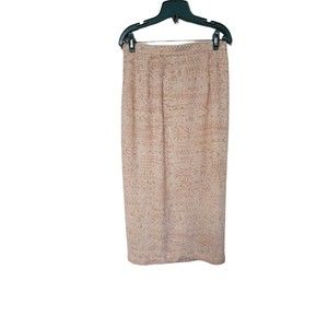 ✨ Vintage 90s Chaus Faux Wrap Maxi Skirt Size‎ 12 Pink & Cream Soft & Flowy ✨